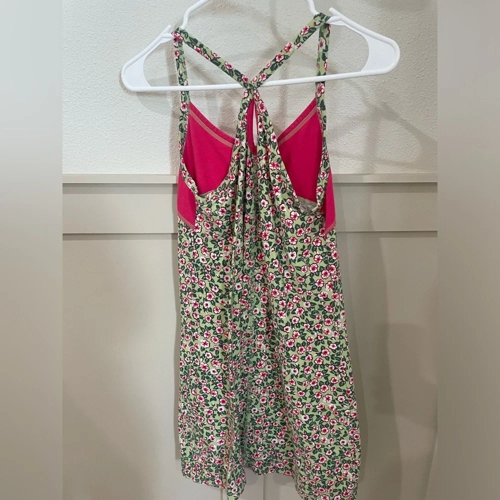 Patagonia Kids Girls Floral Pink and Green Mini Summer Dress Size Large